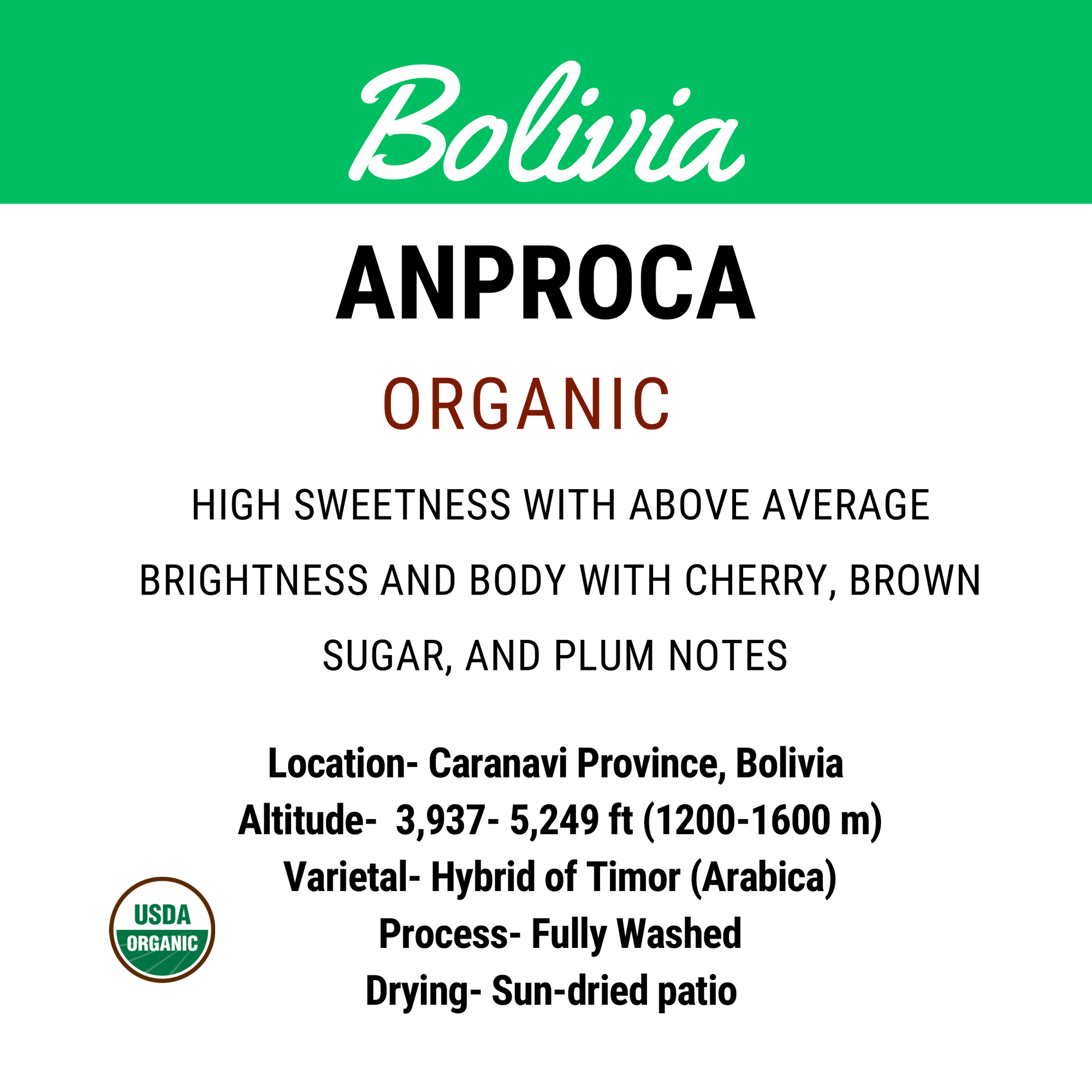 Bolivia SHG Organic