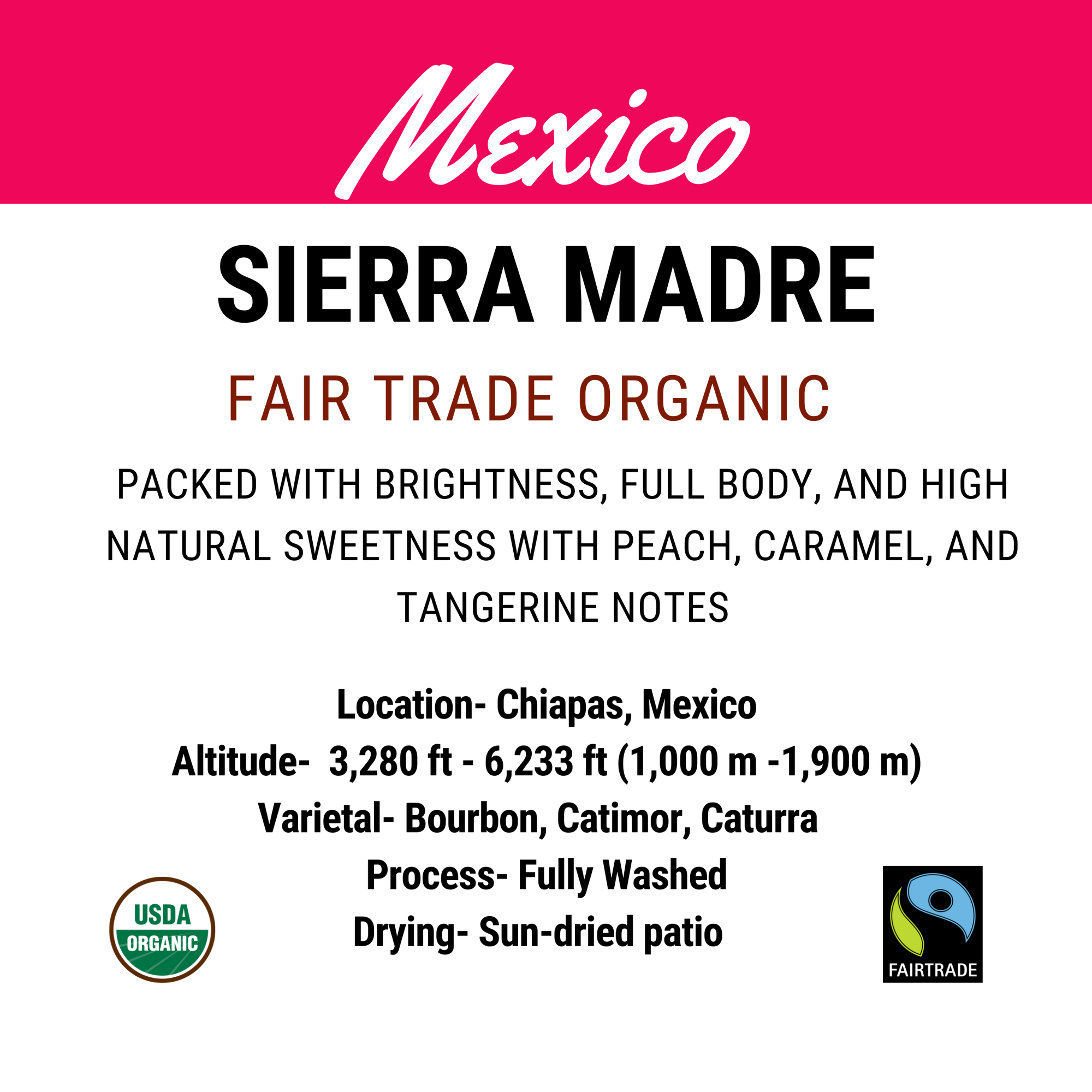 Mexico Sierra Madre Fair Trade Organic