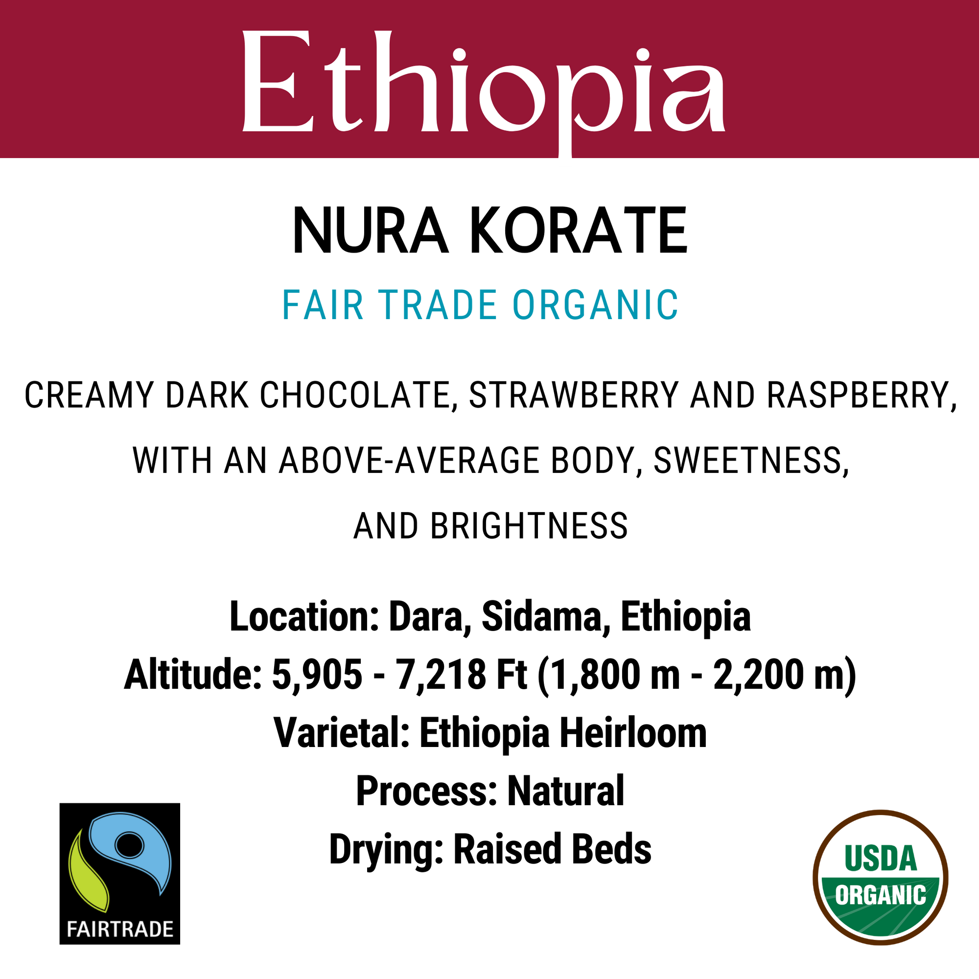 Ethiopia Nura Korate Fair Trade Organic