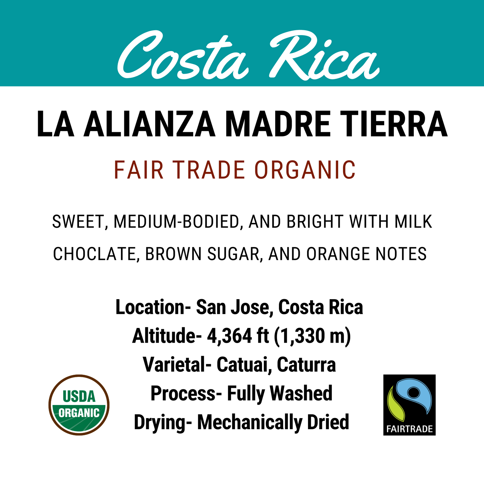 Costa Rica La Alianza Madre Tierra SHB FTO