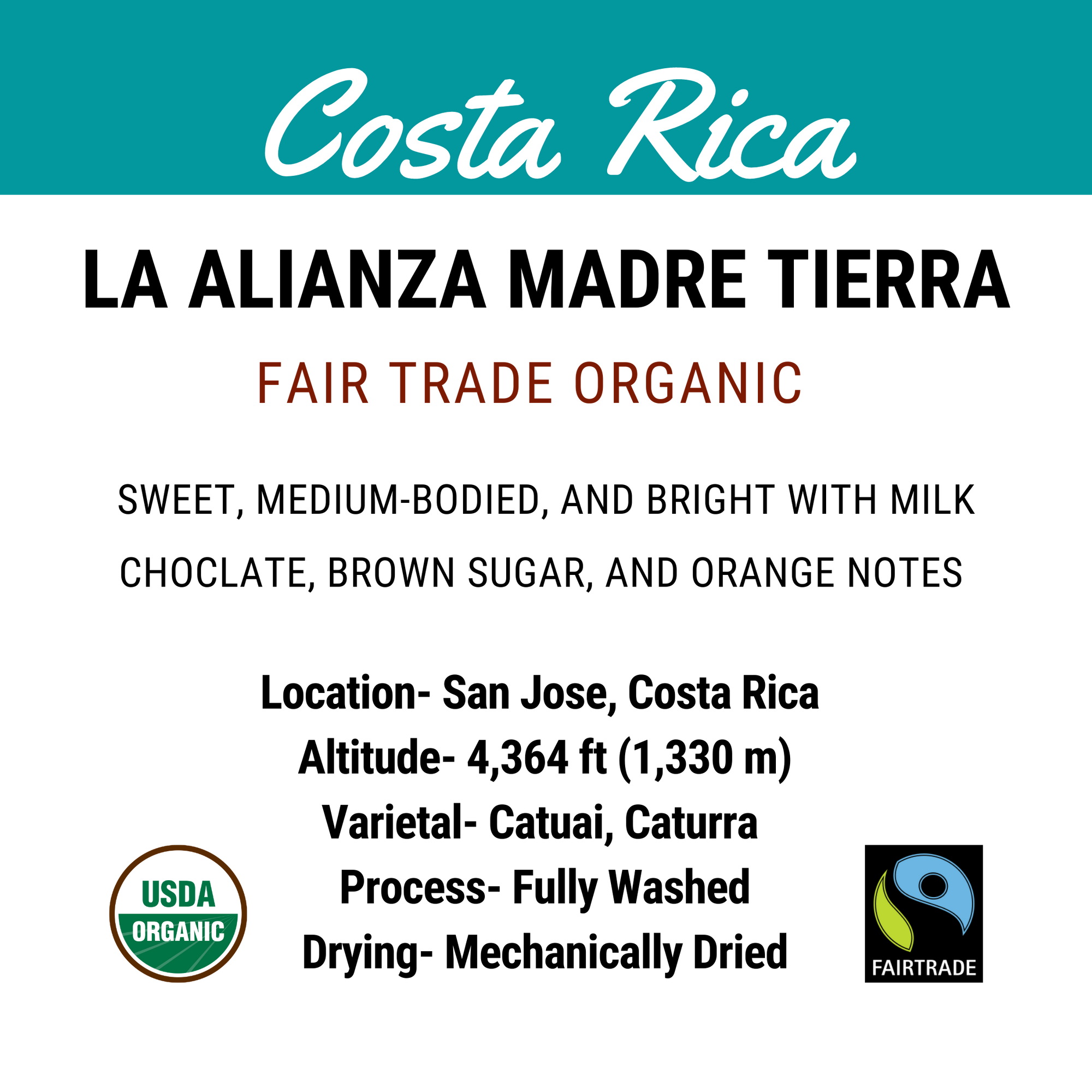 Costa Rica La Alianza Madre Tierra SHB FTO