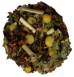 NOW Elixir™ Organic, Organic Rose Hips, Organic Star Anise Whole, Organic Peppermint c/s, Black Currant Leaf, Organic Lemongrass c/s, Organic Chamomile, Organic Lavender, Wintermint, Natural Vanilla, shown wet